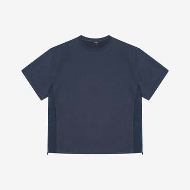 파렌하이트 [FAHREN] 25S/S 우븐 믹스 반팔 티셔츠( FKIBD3308-NAD)