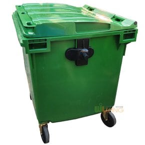 S 분리수거함(HDPE/초록)(상차용1100L/평면뚜껑)WL-2472