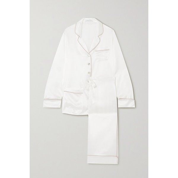 Coco Fig Silk-satin Pajama Set 아이보리