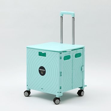 바네스데코 4바퀴 고급 접이식 핸드카트 52L/35kg 민트 (덮개포함)