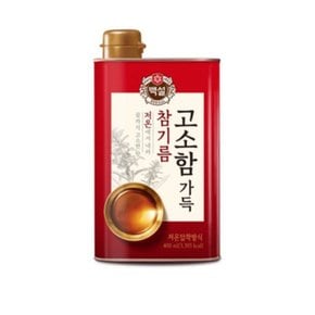 CJ제일제당 백설 고소함가득 참기름 400ml 캔 x6개