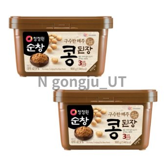  청정원 순창 진한 맛 구수한 메주 콩 된장 900g 2개