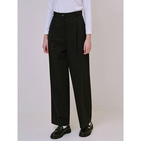 Basic Wide Cotton Pants [Black]