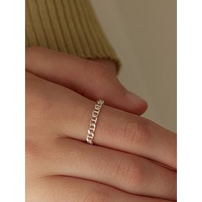 [연말 스페셜 6mm+10mm 진주귀걸이 증정][925 silver] Curve point chain ring