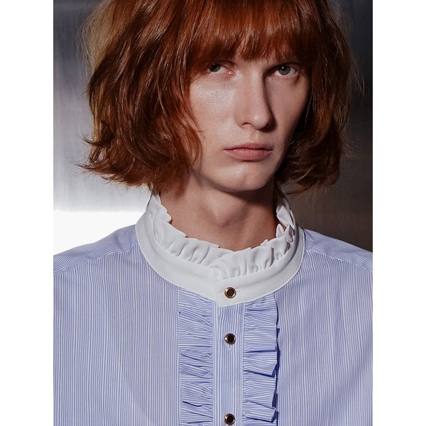 Victorian Frilled-Placket Striped Shirt(MAN)_UTS-FS17