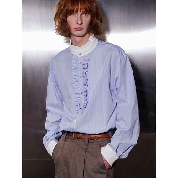 Victorian Frilled-Placket Striped Shirt(MAN)_UTS-FS17