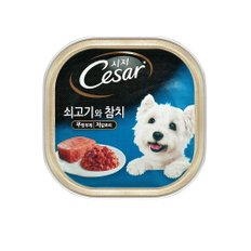 시저 강아지캔  쇠고기와 참치 100g X 3개