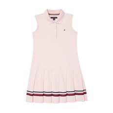 걸즈 슬리브리스 Polo 드레스 Lt Pink