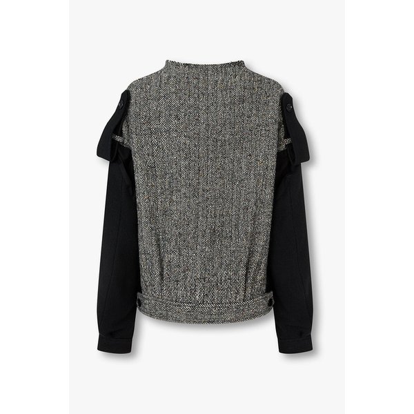 [Y`s]울 블렌드 드롭숄더 헤링본 자켓 6615301204000