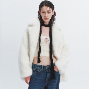 KHLOE FAUX FUR COAT WHITE