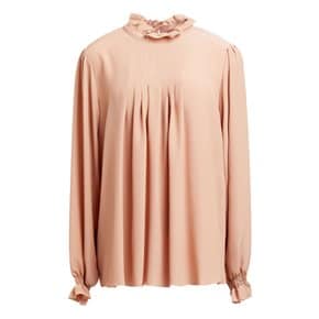 Pleated crepe de chine blouse 핑크 13452677153218393