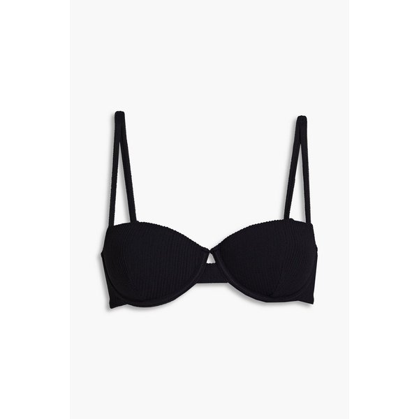 Dalia stretch-seersucker underwired bikini top 블랙 1647597298366885