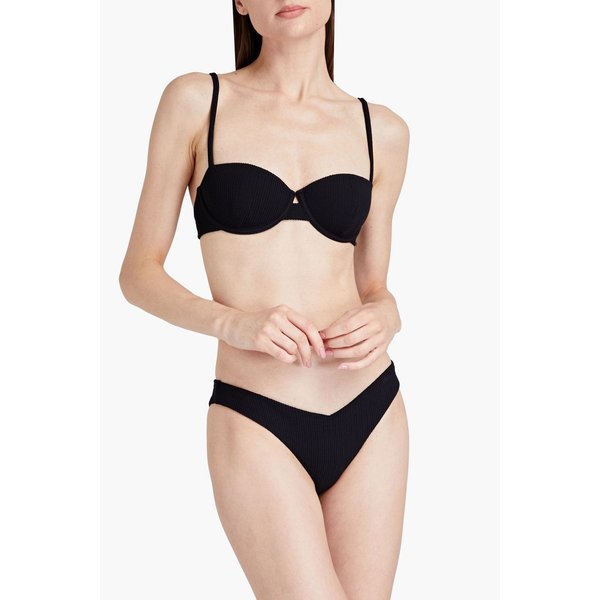 Dalia stretch-seersucker underwired bikini top 블랙 1647597298366885