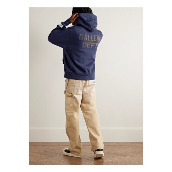 로고 프린트 페인트 스플래터 코튼 저지 후드 티셔츠 46376663162903332