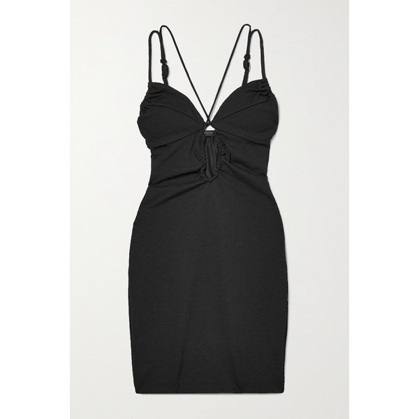 Mag Cutout Seersucker Mini Dress 블랙