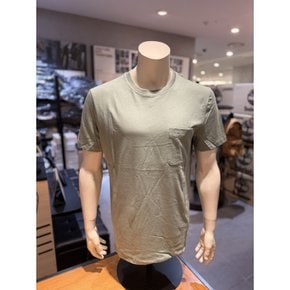 A4365 EC6 체스트 포켓 반팔티 빈티지 그린