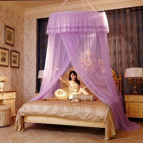 [홈앤시스] 하늘하늘 침대 캐노피 모기장(퍼플)