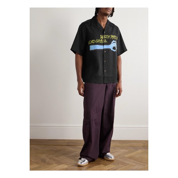 와코 마리아 넥 페이스 컨버터블 칼라 프린트 TENCEL™ 라이오셀 셔츠 1647597360041147