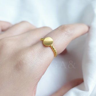  [가앤] 24k순금 무광 코인 꼬임밴드반지 3.75g