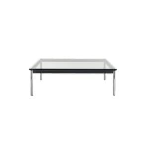 [Cassina 공식수입원] 10 Table en tube basse, Grand Modele, H33 (Clear Glass/Chrome)