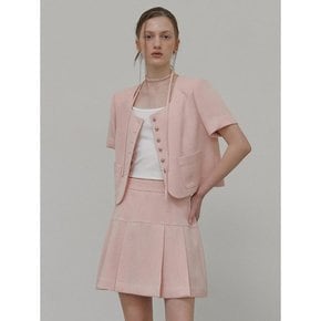 Button Strap Tweed Jacket, Pink