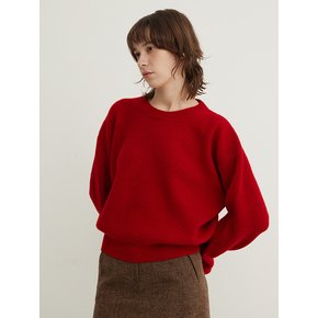 Series Line - Cashmere Drop Round knit_RED