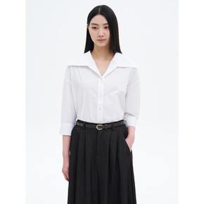 코튼 빅 칼라 반소매 셔츠  화이트 (325365LY31)