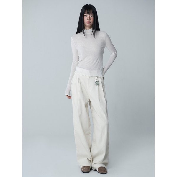 [리퍼브]CORDUROY TUCK WIDE PANTS_CREAM