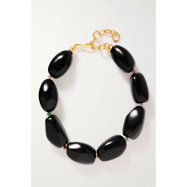 리지 포르투나토 로보스 골드 플레이트 멀티 스톤 비즈 초커 46376663162972317