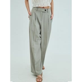 Summer two-tuck wide pants_Khaki