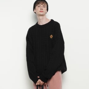 M55 poll twisted knit black