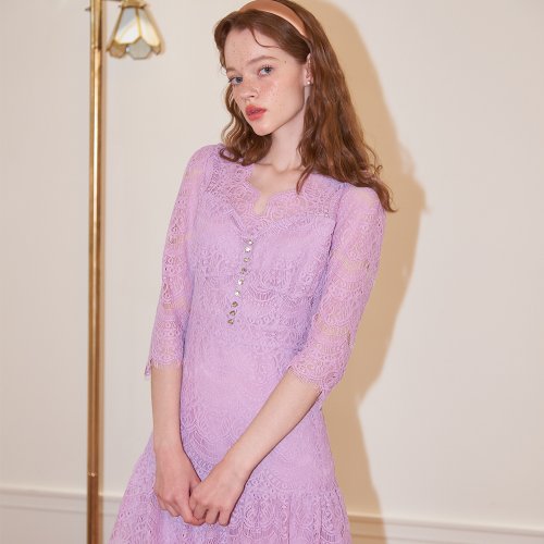 [살롱드욘] Lace Mini Dress 2 Colors