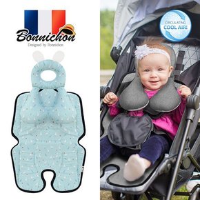 프랑스 보니숑 유모차슬림시트 카시트 쿨매트 패드 짱구목베개 일체형 여름 신생아 출산 선물