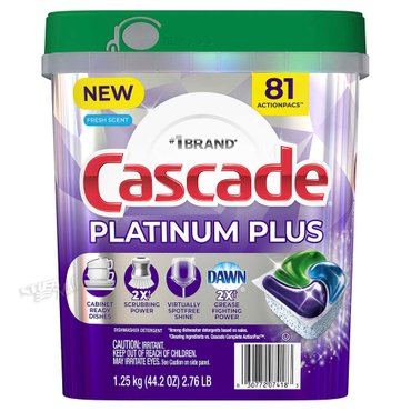 케스케이드 플래티넘 플러스 강력한 식기세척기 세제 81개 CASCADE PLATINUM PLUS DISHWASHER DE