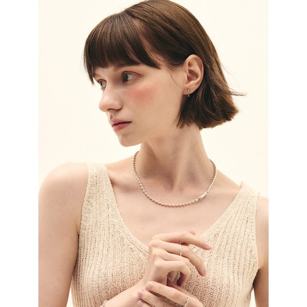 Ballchain silver Necklace_Easy clip