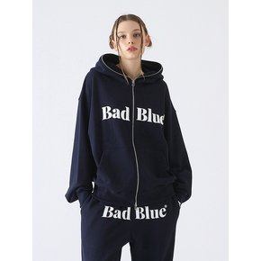 Logo Pull Zip Hoodie Navy