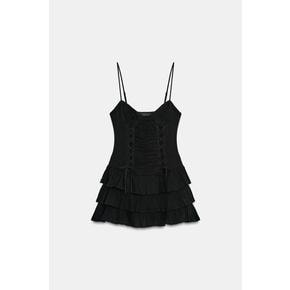 ZARA 자라 러플과 레이스 미니 원피스 0881 211 800