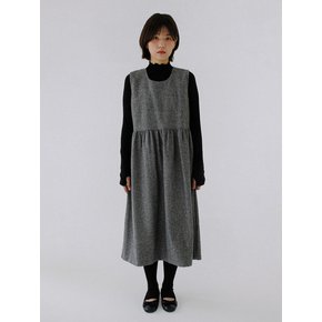 Sleeveless Wool Ribbon Dress_Grey