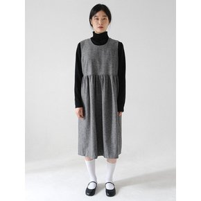 Sleeveless Wool Ribbon Dress_Grey