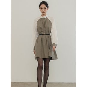 HALFNECK WOOL DRESS GREY[BELT세트]