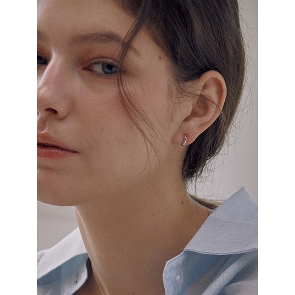 925silver 헤이즈 컷팅 원터치 링 귀걸이