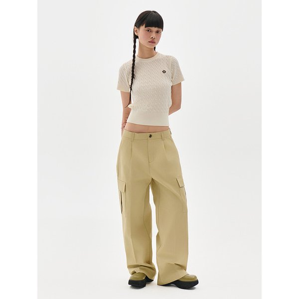 피치 코튼 와이드 카고 팬츠 5컬러