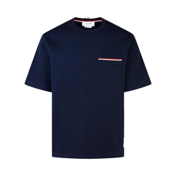 26SS 톰브라운 밀라노 코튼 오버사이즈 포켓 티셔츠 MJS183A 07323 415 NAVY DOM