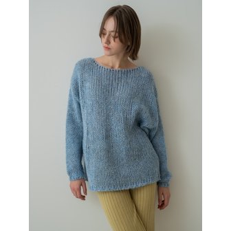 위오이 Loose Fit Netting Knit_Blue