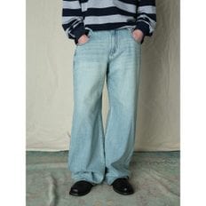 Gather Wide Denim Pants  Sky Blue (MS5121A43Q)