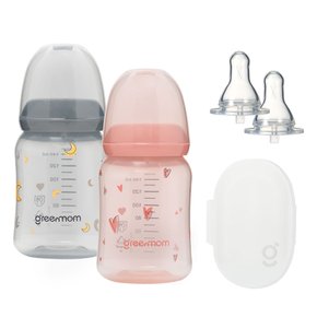 [컬러세트] PP 컬러 슬림형 젖병140ml2개 아이쏙2개(케이스)