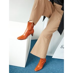 MD1070 Square Toe Point Ankle Boots-Tan Brown