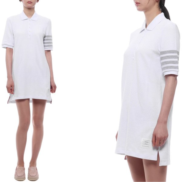 [부산점] 26SS 여성 사선 스트라이프 폴로 원피스 (FJD134A J0248 100 26S)