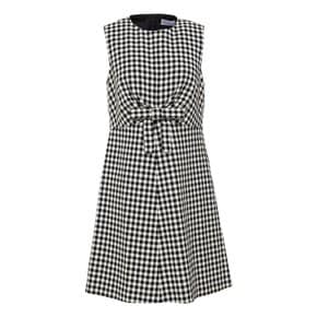 Bow-detailed gingham tweed mini dress 블랙 38063312418786261