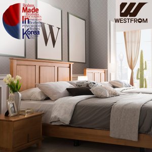 웨스트프롬 빈티지브람스B) PINEWOOD 침대(퀸) + 파운데이션(하단) 매트리스